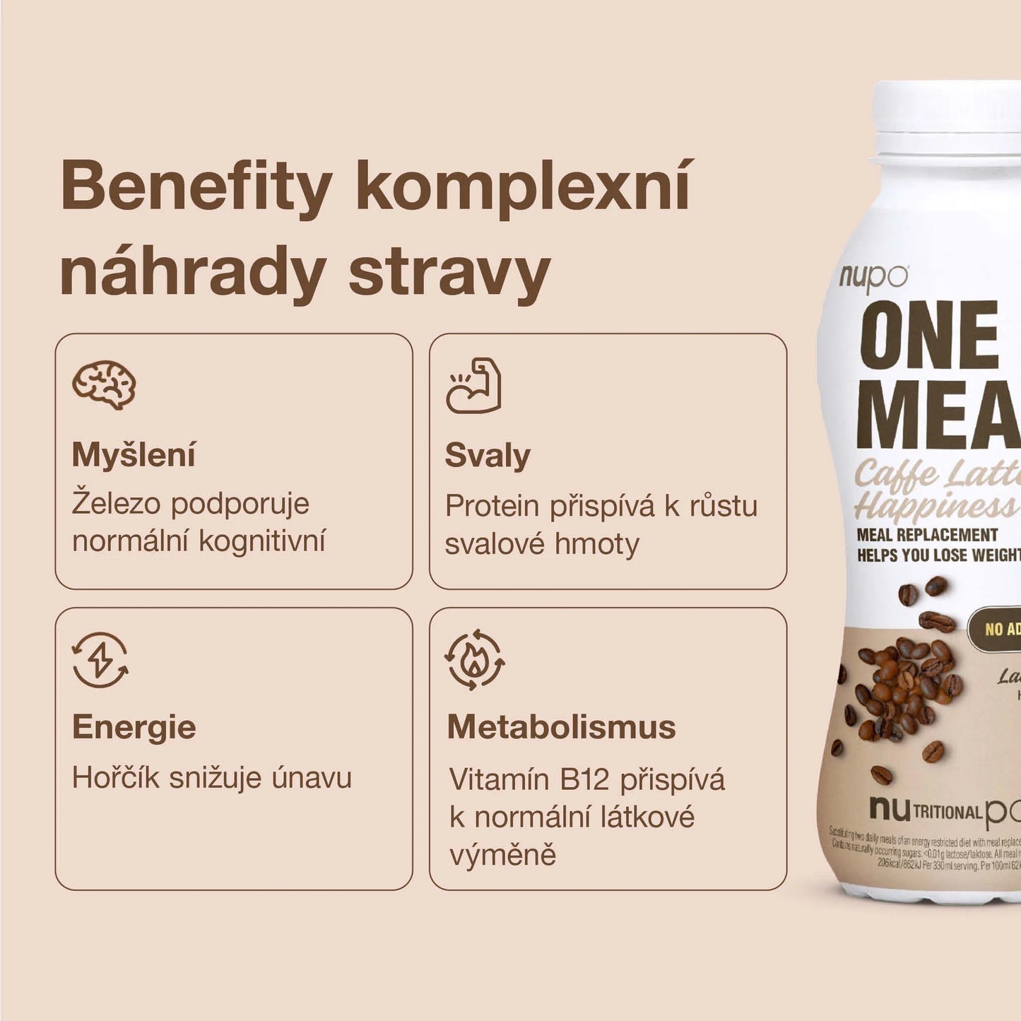 NUPO One Meal +Prime Caffe Latte drink - lactose free