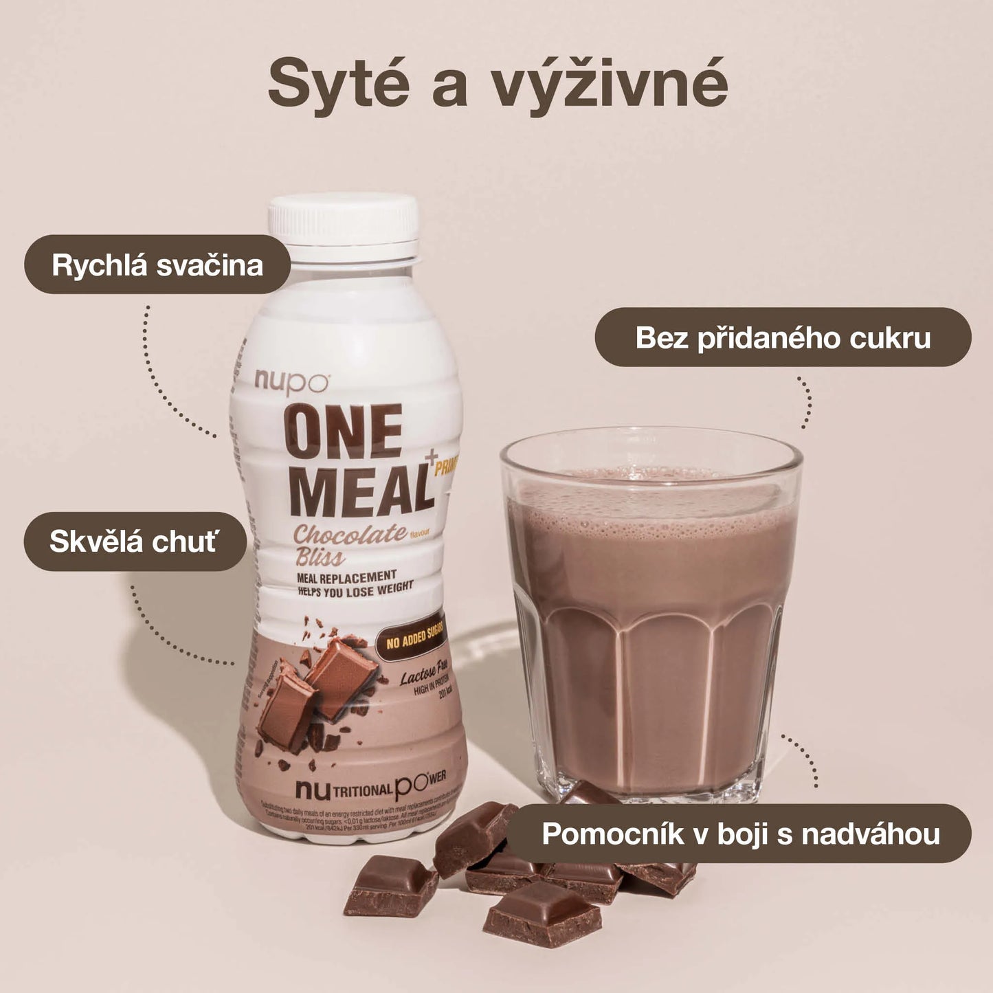 NUPO One Meal +Prime drink Chocolate - lactose free