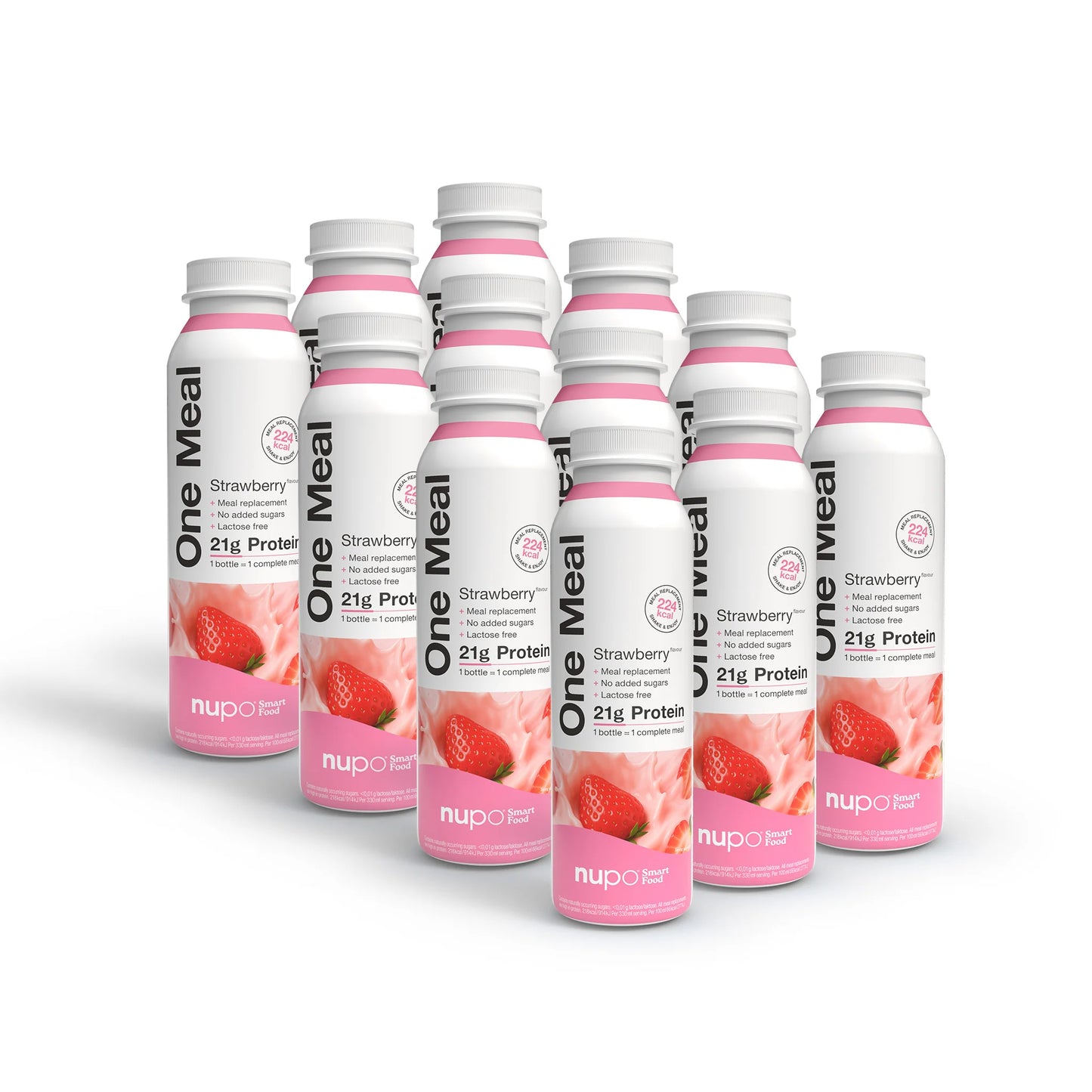 NUPO One Meal +Prime nápoj Jahoda - bez laktózy - 12 ks