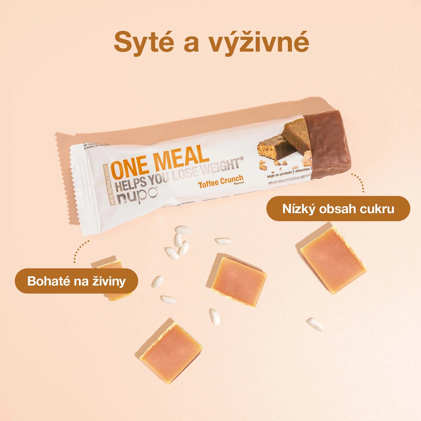 NUPO Tyčinka One Meal Bar Křupavý Karamel