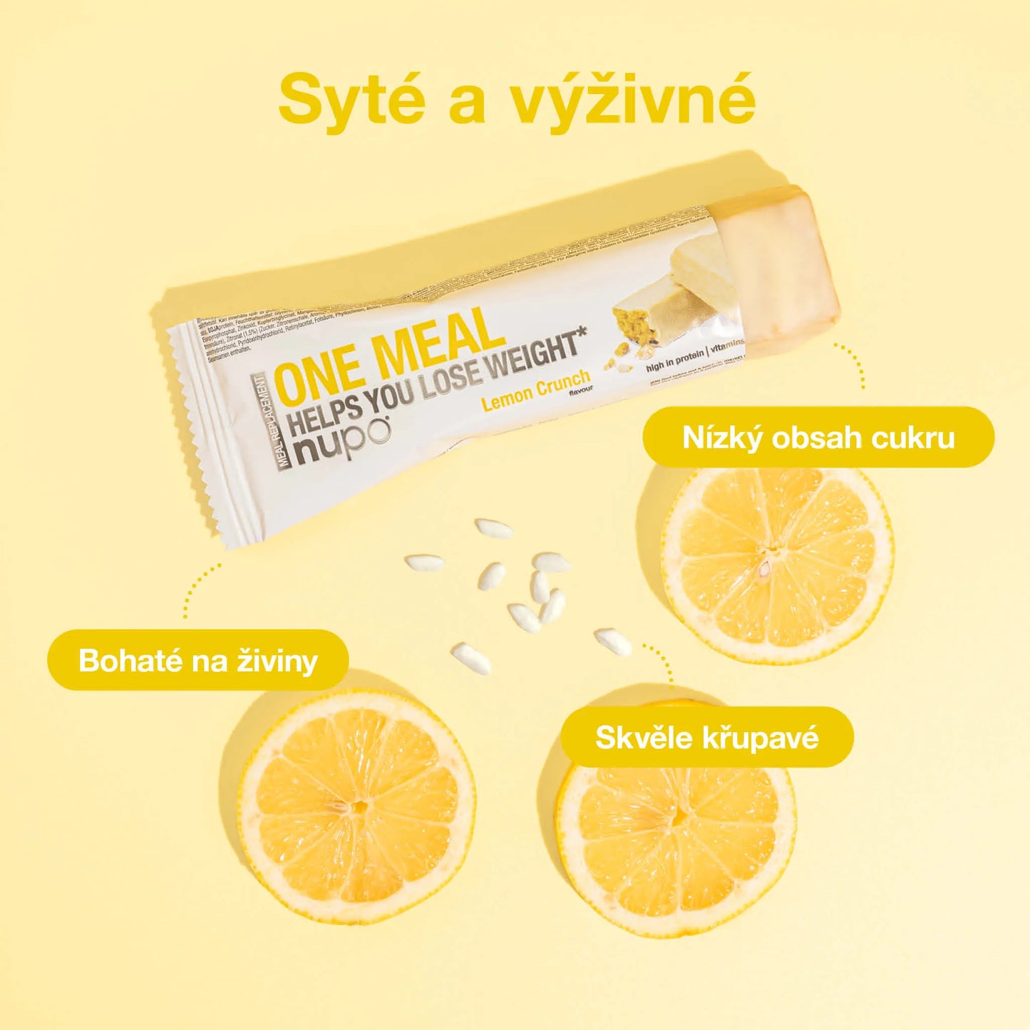 NUPO Tyčinka One Meal Bar Křupavý citron