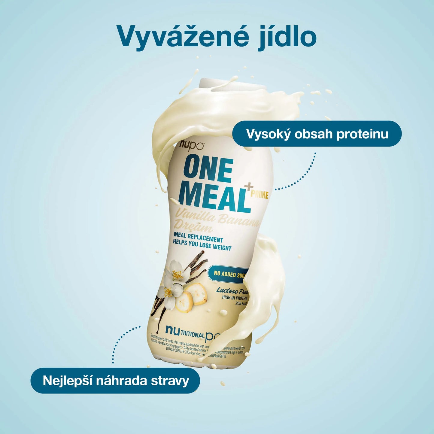 NUPO One Meal +Prime nápoj Vanilka-Banán - bez laktózy