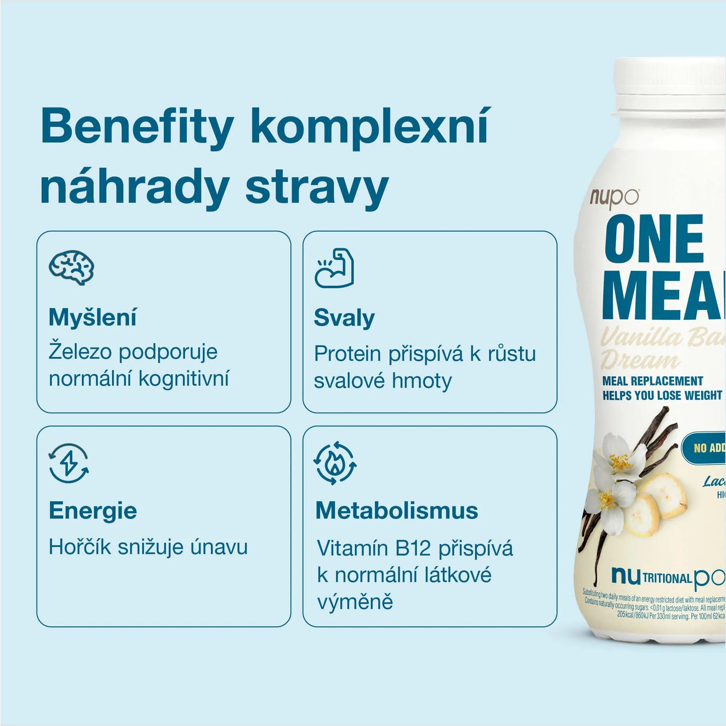 NUPO One Meal +Prime nápoj Vanilka-Banán - bez laktózy