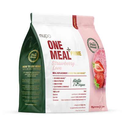 NUPO One Meal +Prime Vegan, 6/9 porcí Jahoda, bez laktózy