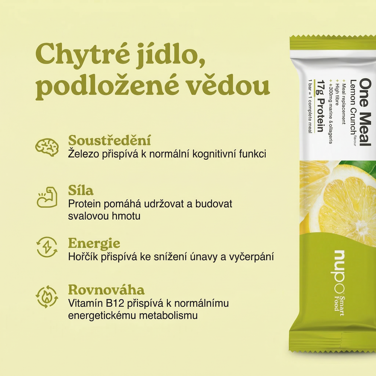 NUPO Tyčinka One Meal Bar Křupavý citron
