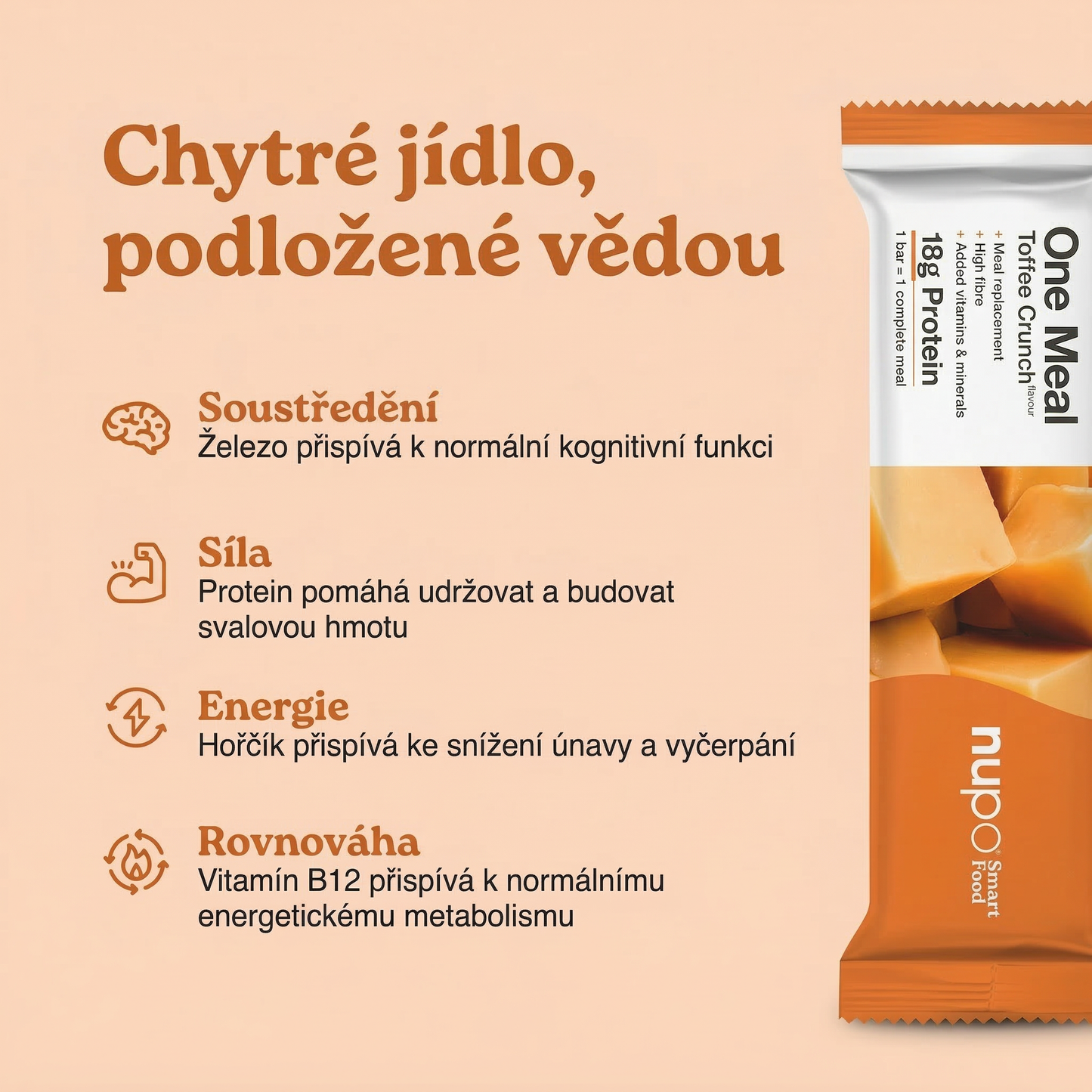NUPO Tyčinka One Meal Křupavý Karamel