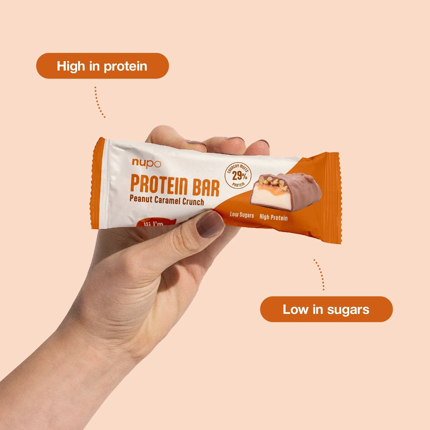 NUPO Proteinová tyčinka Peanut Crunch 12ks